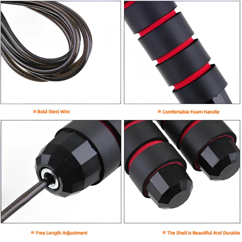 Rapid Speed Jump Rope Steel Wire Skipping Rope Exercise Adjustable Jumping Rope Fitness Workout Training Home Sport Equipment