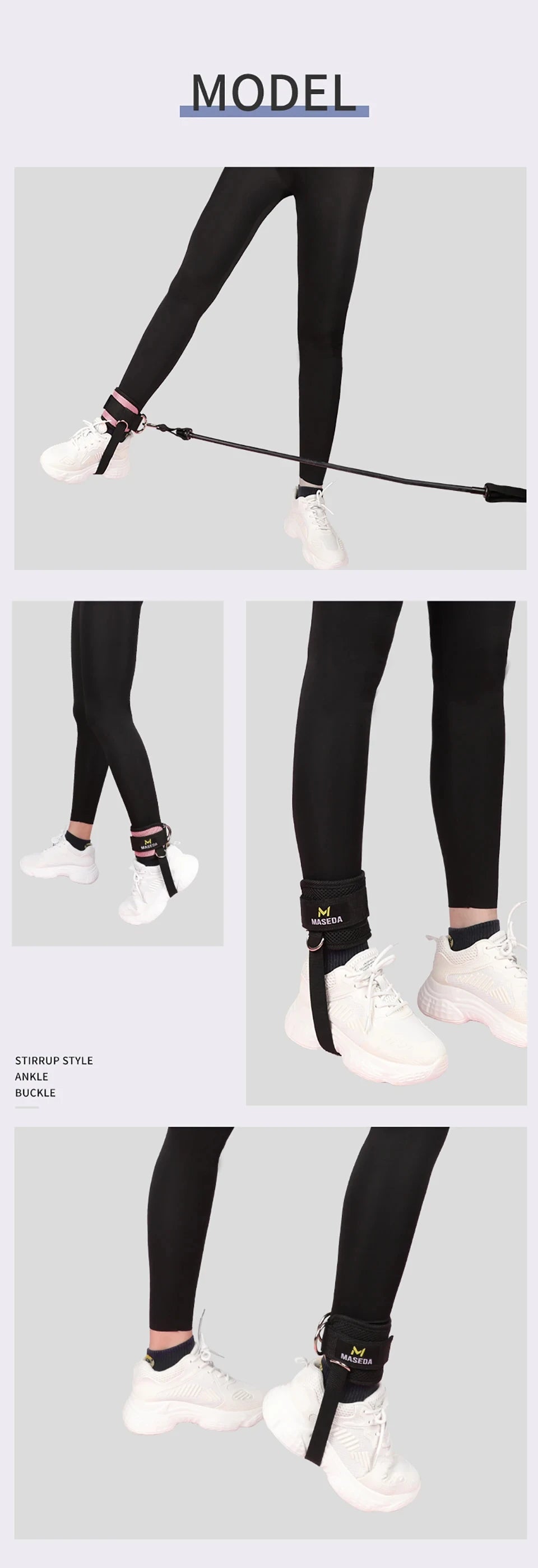 1Pcs Fitness Ankle Straps for Cable Machines Padded Ankle Cuffs for Leg Exercise WorkoutsFully Adjustable and Breathable Ankle