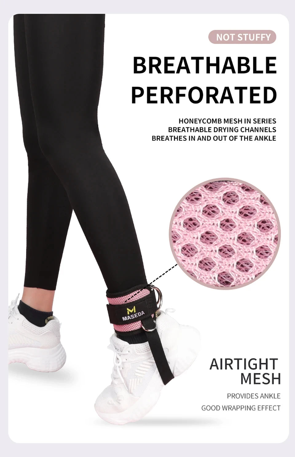 1Pcs Fitness Ankle Straps for Cable Machines Padded Ankle Cuffs for Leg Exercise WorkoutsFully Adjustable and Breathable Ankle
